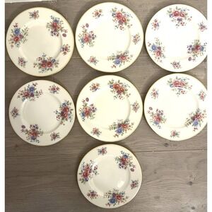 Vintage Lenox Aurora L347 Fine China 6.25" Bread Or Appetizer Plate Set Of 7